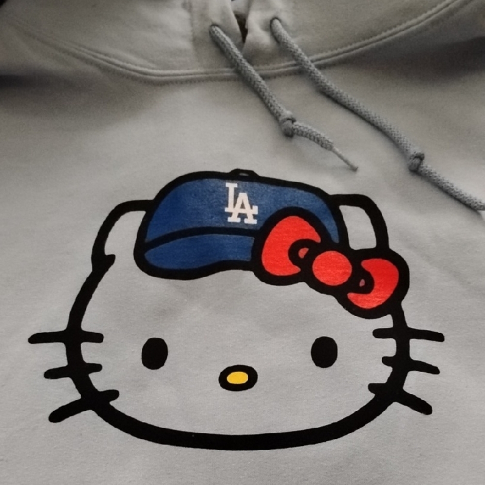 Hello Kitty/Dodgers Light Blue Hoodie with Red Bow